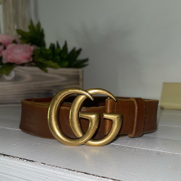 GUCCI Leather belt with Double G buckle - Picture 1 of 6